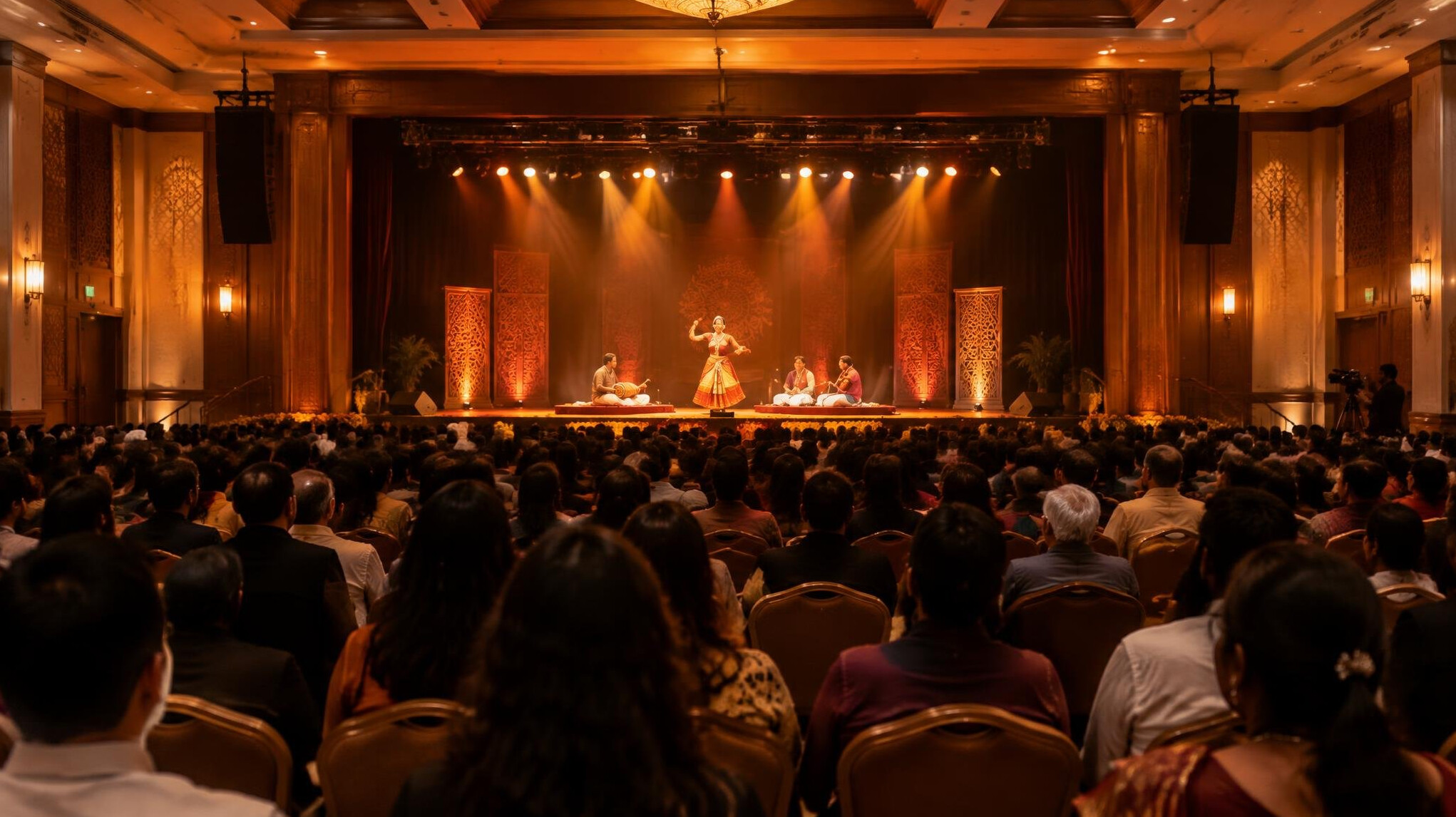 Audience at a live event in a large hall